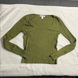 Joe Fresh Olive Ribbed Knit Top